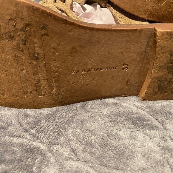 Zara Fringed Leather Sandals Size 37/6.5 - Picture 8 of 8